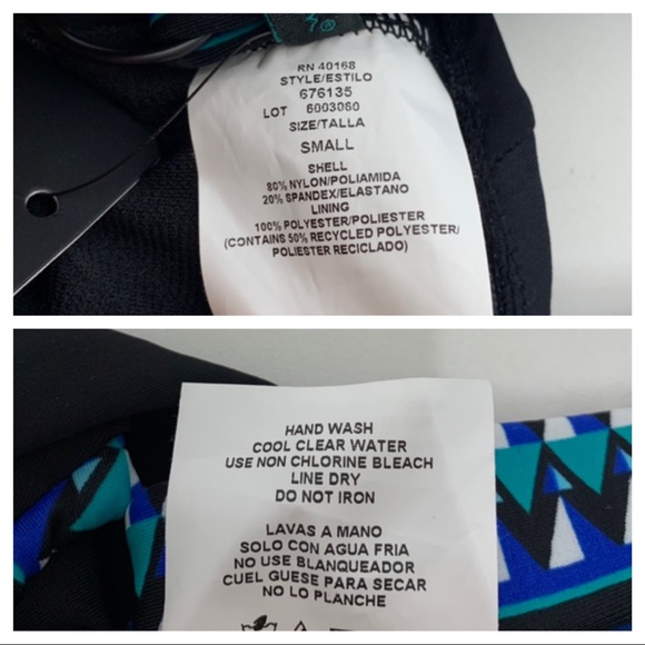 Aqua Green Retro Tropical Leaf Adjustable Strap One Piece Swimsuit Nwt New Small - Picture 10 of 16